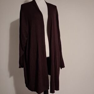 Catherines Women's Deep Purple Open Cardigan